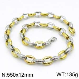 SS Gold-Plating Necklace - KN109500-JG