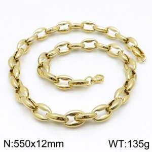 SS Gold-Plating Necklace - KN109502-JG