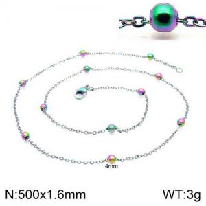 Colorful Plating Necklace - KN109620-Z