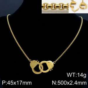SS Gold-Plating Necklace - KN109630-Z