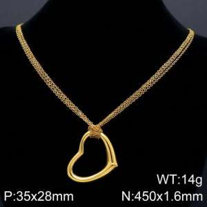 SS Gold-Plating Necklace - KN109664-Z