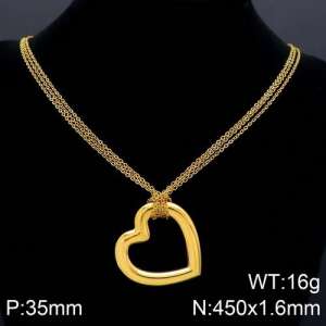 SS Gold-Plating Necklace - KN109666-Z
