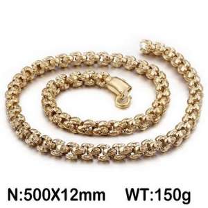 SS Gold-Plating Necklace - KN109679-KJX