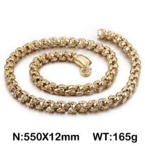 SS Gold-Plating Necklace - KN109680-KJX