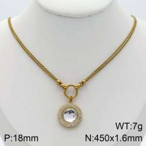 Stainless Steel Stone Necklace - KN110164-Z