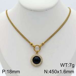 Stainless Steel Stone Necklace - KN110165-Z