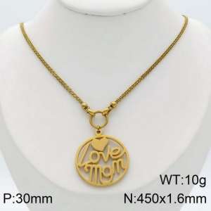 SS Gold-Plating Necklace - KN110167-Z