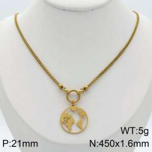 SS Gold-Plating Necklace - KN110170-Z