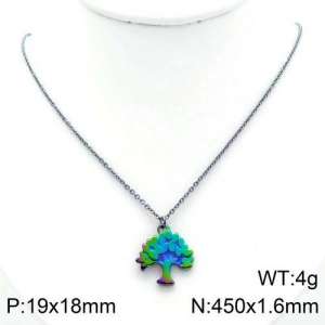 Colorful Plating Necklace - KN110174-Z