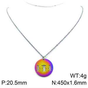 Colorful Plating Necklace - KN110181-Z