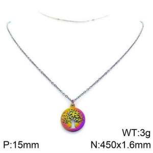 Colorful Plating Necklace - KN110184-Z