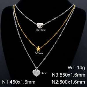 SS Gold-Plating Necklace - KN110195-Z