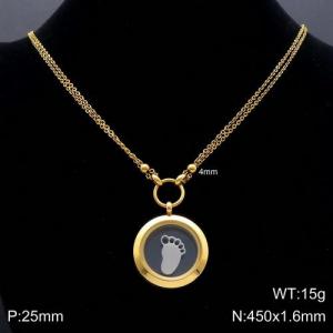 SS Gold-Plating Necklace - KN110784-Z