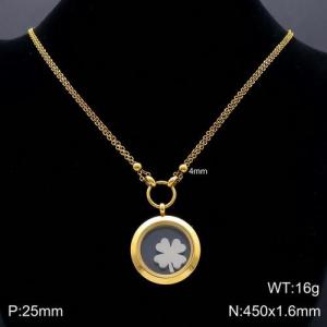 SS Gold-Plating Necklace - KN110785-Z