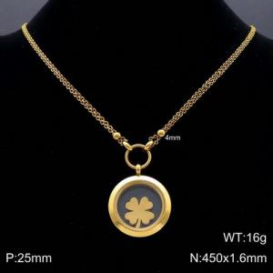 SS Gold-Plating Necklace - KN110786-Z
