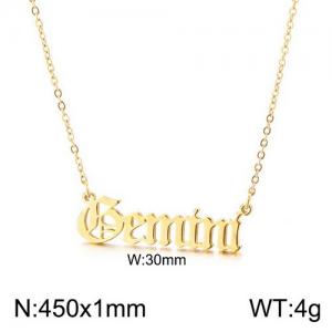 SS Gold-Plating Necklace - KN110833-LX