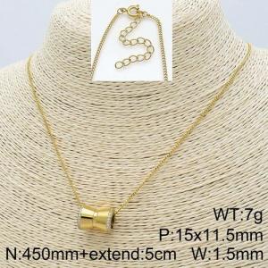 Stainless Steel Stone Necklace - KN111218-GC