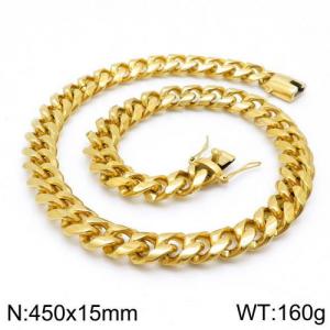 SS Gold-Plating Necklace - KN111406-Z