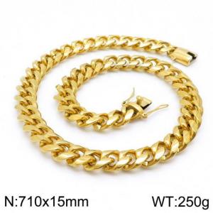 SS Gold-Plating Necklace - KN111411-Z