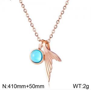 SS Rose Gold-Plating Necklace - KN111649-WGTY