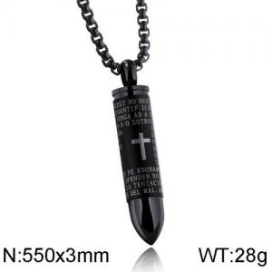 Stainless Steel Black-plating Necklace - KN111657-WGTY