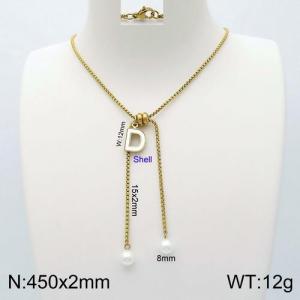 SS Gold-Plating Necklace - KN111888-Z