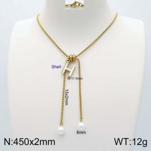 SS Gold-Plating Necklace - KN111892-Z