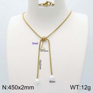 SS Gold-Plating Necklace - KN111896-Z