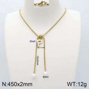 SS Gold-Plating Necklace - KN111900-Z