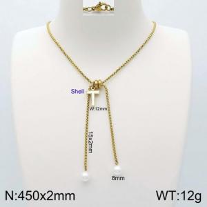 SS Gold-Plating Necklace - KN111904-Z