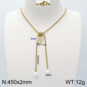 SS Gold-Plating Necklace - KN111905-Z