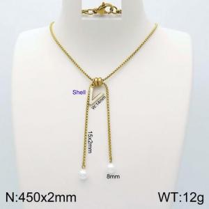 SS Gold-Plating Necklace - KN111906-Z