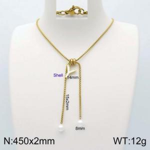 SS Gold-Plating Necklace - KN111910-Z