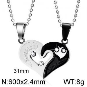 Stainless Steel Stone Necklace - KN111927-WGSF