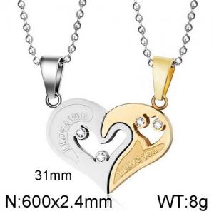 Stainless Steel Stone Necklace - KN111929-WGSF