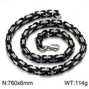 Stainless Steel Black-plating Necklace - KN111953-Z
