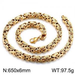 SS Gold-Plating Necklace - KN111963-Z
