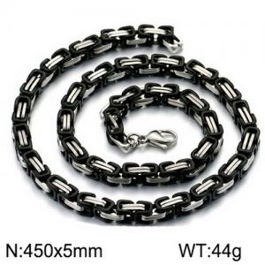 Stainless Steel Black-plating Necklace - KN111974-Z
