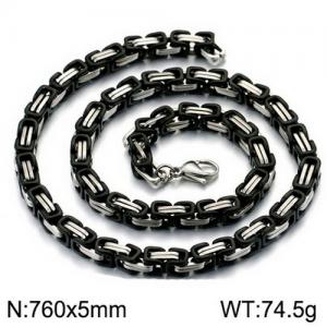 Stainless Steel Black-plating Necklace - KN111977-Z