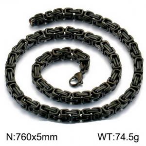 Stainless Steel Black-plating Necklace - KN111985-Z