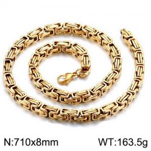 SS Gold-Plating Necklace - KN112008-Z