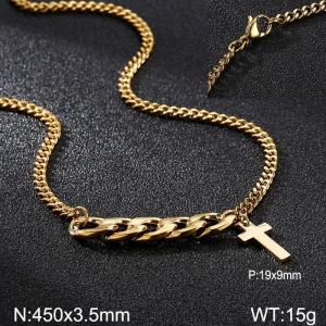 SS Gold-Plating Necklace - KN112528-Z
