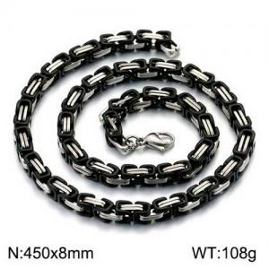 Stainless Steel Black-plating Necklace - KN113012-Z