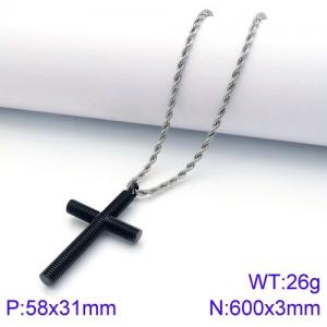 Stainless Steel Black-plating Necklace - KN113127-KFC
