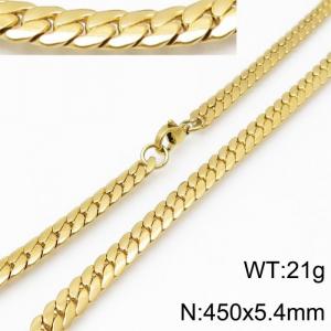 SS Gold-Plating Necklace - KN113439-Z