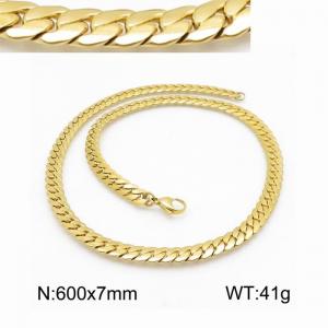 SS Gold-Plating Necklace - KN113454-Z