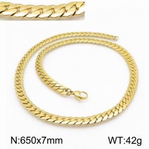 SS Gold-Plating Necklace - KN113455-Z