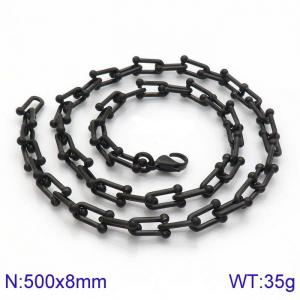 Stainless Steel Black-plating Necklace - KN113509-KFC