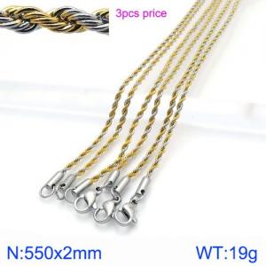 Staineless Steel Small Gold-plating Chain - KN113843-BD