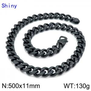 Stainless Steel Black-plating Necklace - KN114240-Z